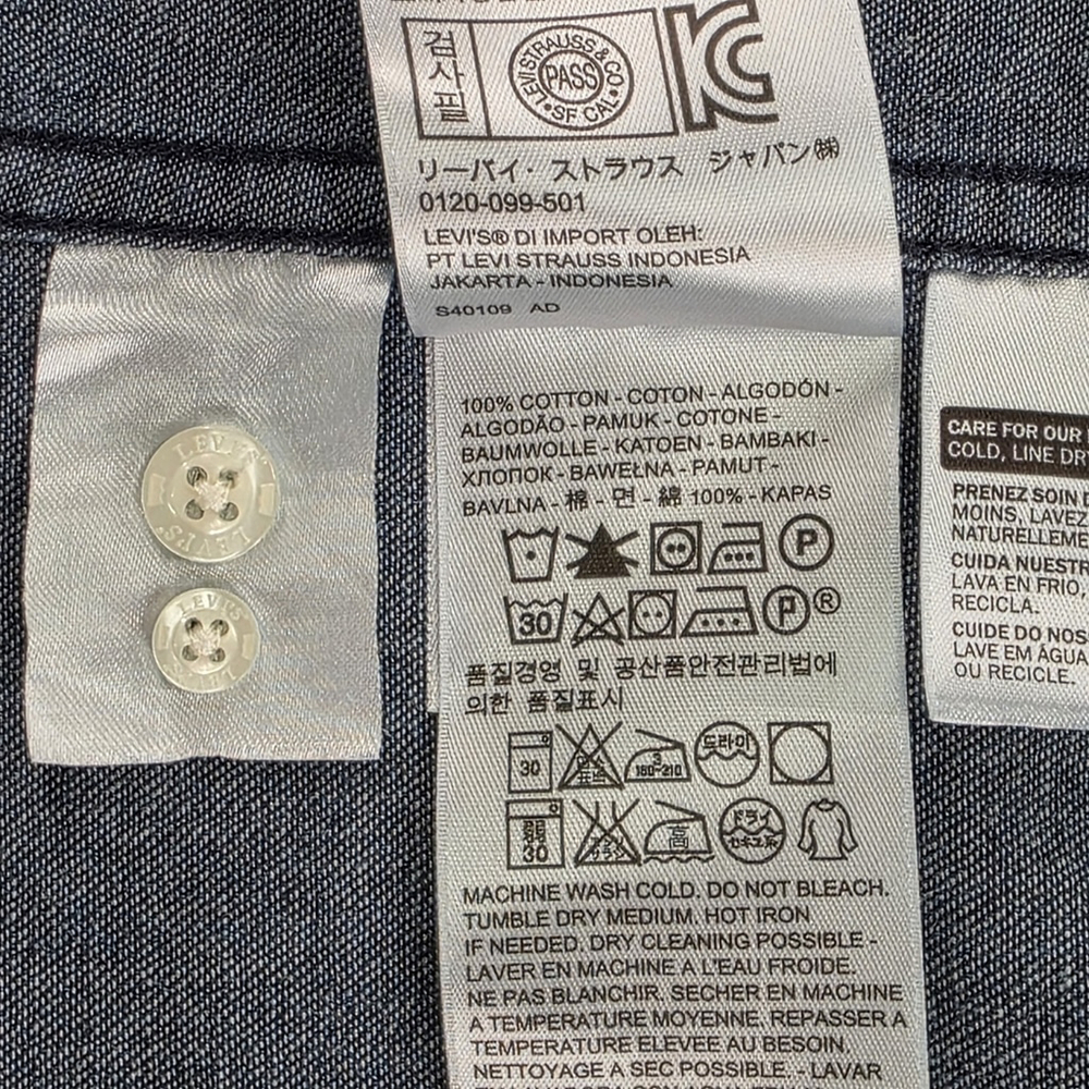 Americana Workwear Levi’s Denim Shirt Men’s XL Indigo Button-Down Casual - Picture 7 of 11
